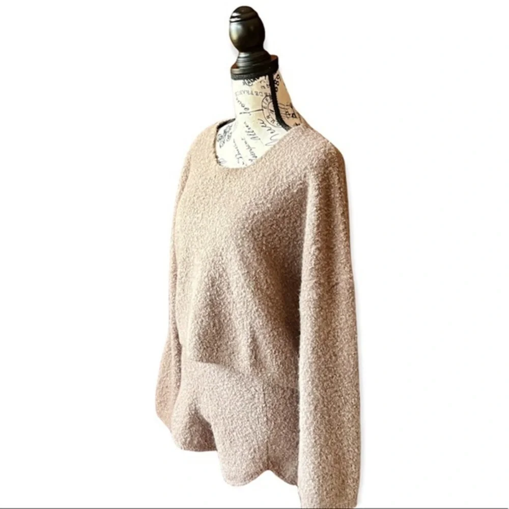 4th & Reckless Kairo Bouclé Sweater Lounge Set Tan Small | Cozy Bell Sleeve